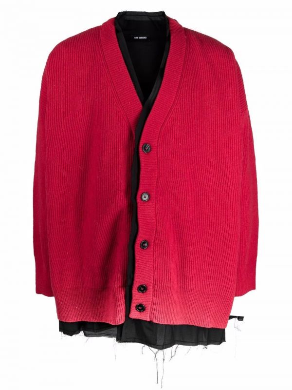  Raf Simons Layered Wool Cardigan 
