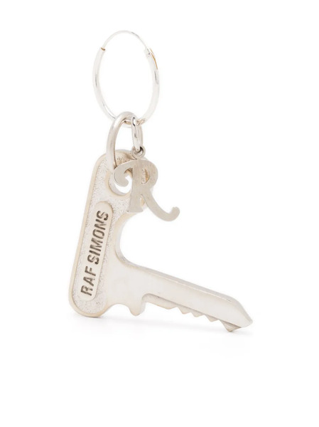  Raf Simons Logo-engraved Drop Earring - Silver 