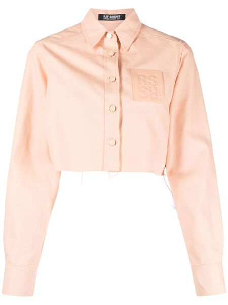  Raf Simons Logo-patch Cropped Jacket - Pink 
