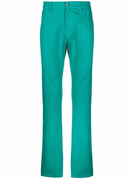  Raf Simons Logo-patch Straight-leg Trousers - Green 