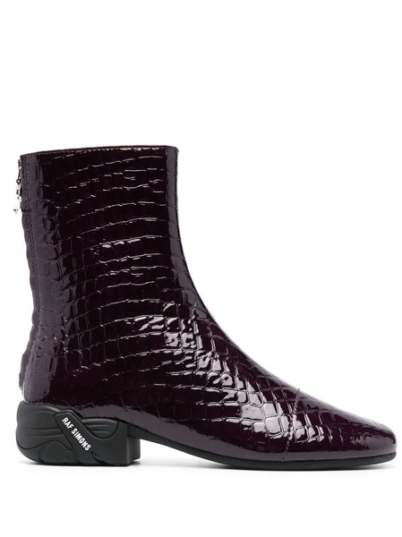  Raf Simons Solaris Mock-croc Ankle Boots - Red 