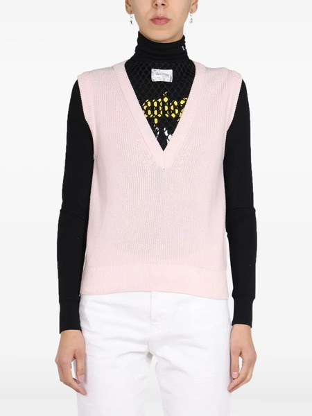  Raf Simons V-neck Vest - Pink 