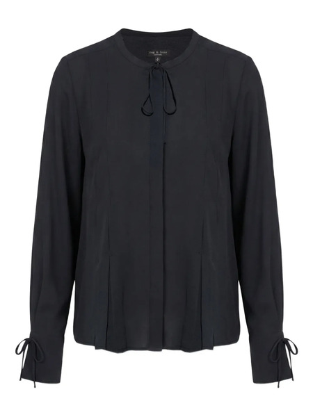  Rag & Bone Arden Pleated Blouse - Black 