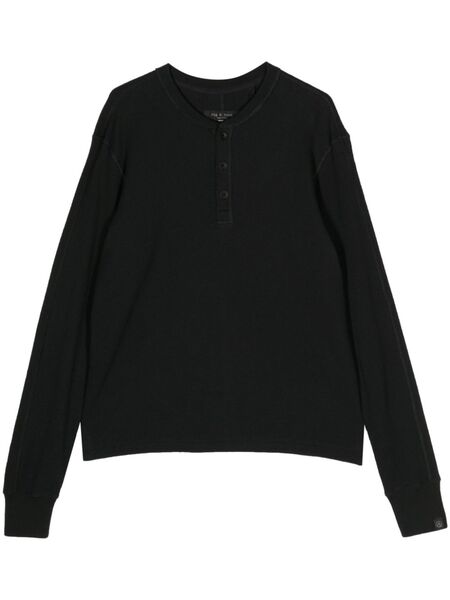  Rag & Bone Button-placket Long-sleeve T-shirt - Black 