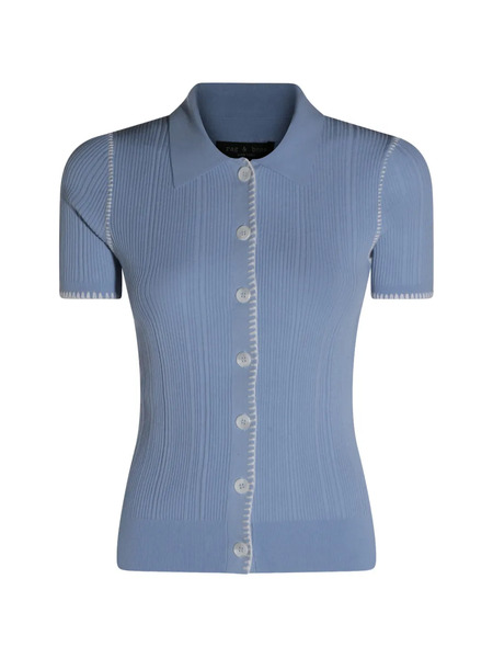  Rag & Bone Button Ribbed Knitwear - Blue 