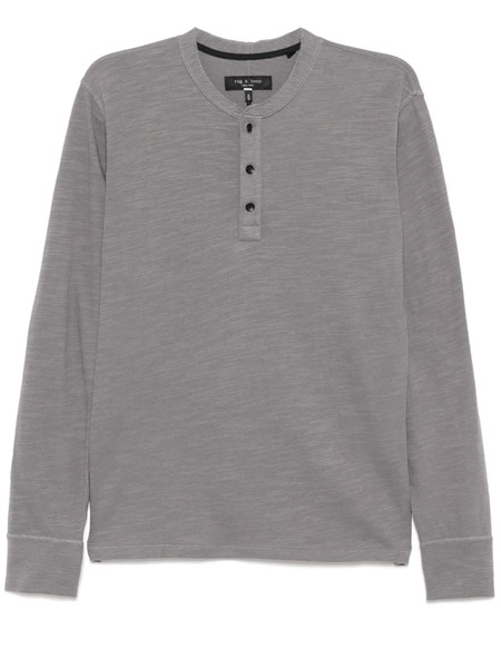  Rag & Bone Classic Flame Henley Shirt - Grey 