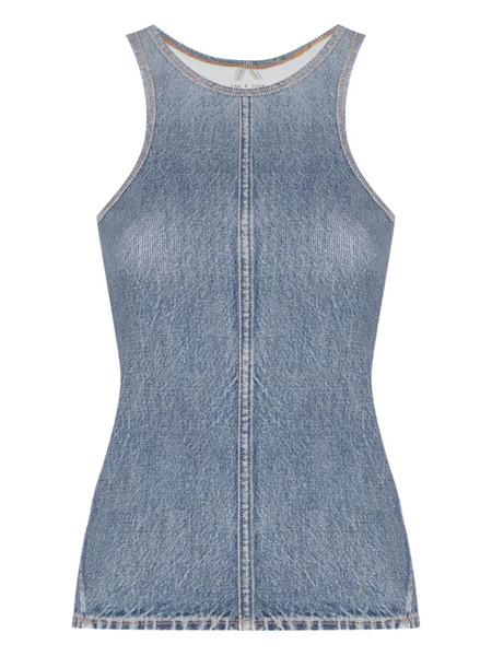  Rag & Bone Denim-effect Racerback Top - Blue 