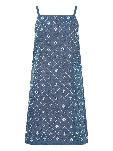  Rag & Bone Gentry Embroidered Denim Dress - Blue 