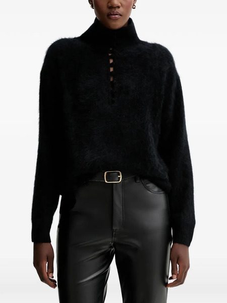  Rag & Bone Jada Buttoned Turtleneck Sweater - Black 