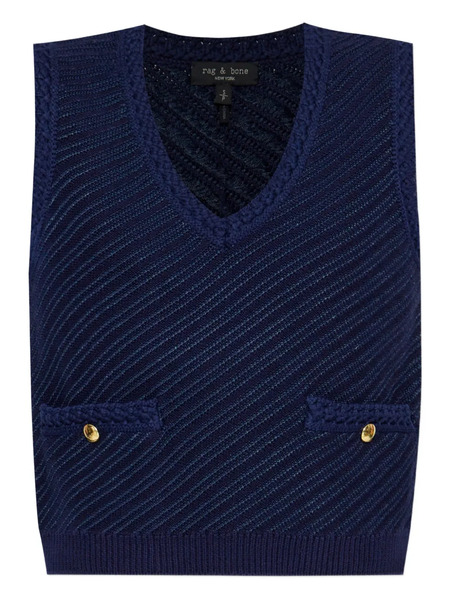  Rag & Bone Knitted Vest - Blue 