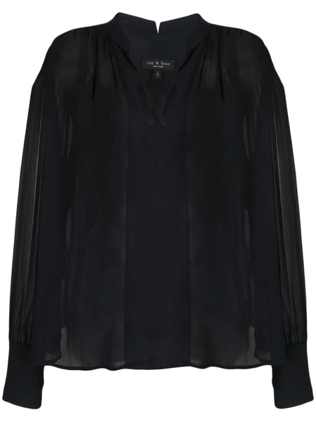  Rag & Bone Lightweight Oversized Split-neck Blouse - Blue 