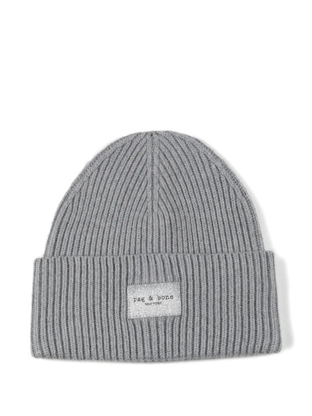  Rag & Bone Ribbed Beanie Hat - Grey 