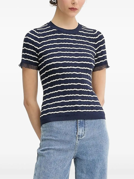  Rag & Bone Striped Frilled-sleeve Top - Blue 