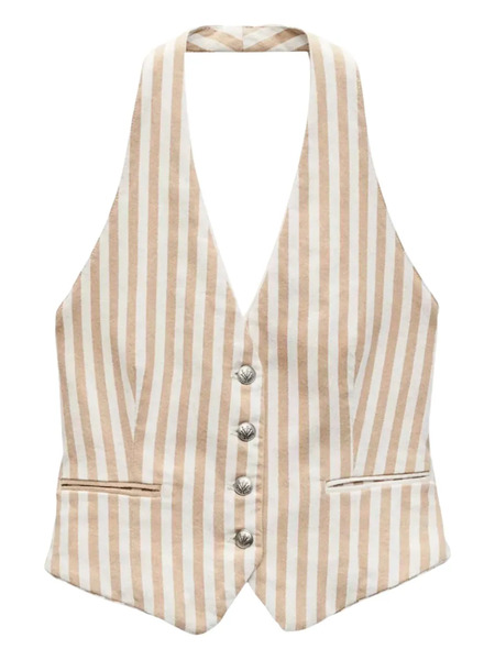  Rag & Bone Striped Halterneck Vest - Neutrals 