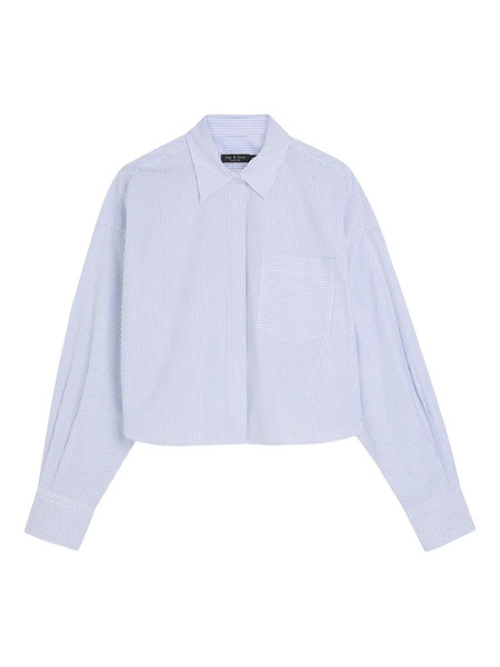  Rag & Bone Striped-pattern Cropped Shirt - White 