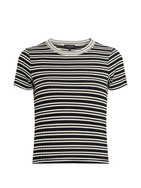  Rag & Bone Striped Ribbed T-shirt - Black 