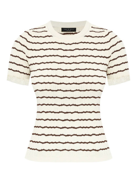  Rag & Bone Striped Ribbed Top - Neutrals 