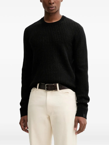  Rag & Bone Textured Crew-neck Sweater - Black 