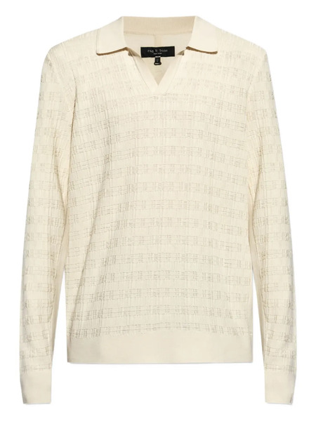 Rag & Bone Textured Polo-neck T-shirt - Neutrals 