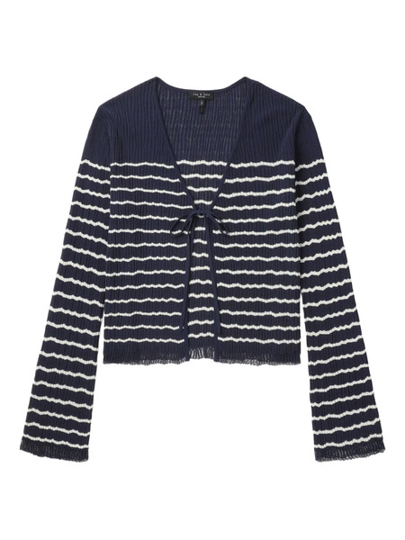  Rag & Bone Tie-front Striped Cardigan - Blue 