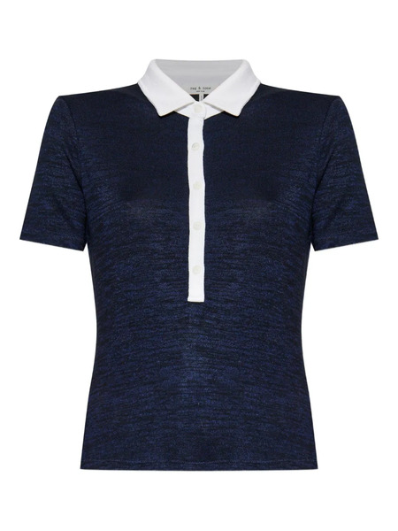  Rag & Bone Two-tone Polo Top - Blue 