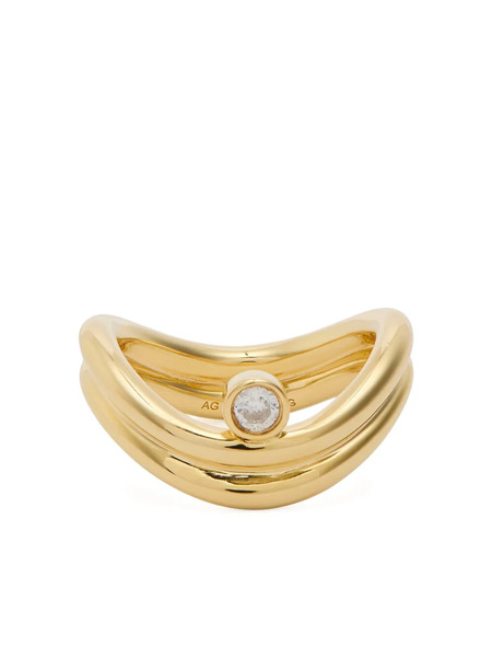  Ragbag Studio Odile Embellished Band Ring - Gold 