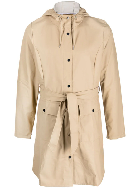  Rains Belted Hooded Raincoat - Neutrals 