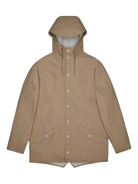  Rains Button-fastening Hooded Jacket - Neutrals 