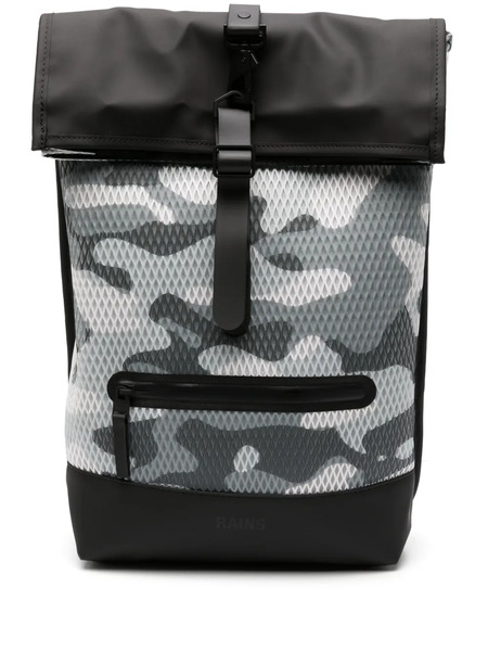  Rains Camouflage-print Textured Backpack - Black 