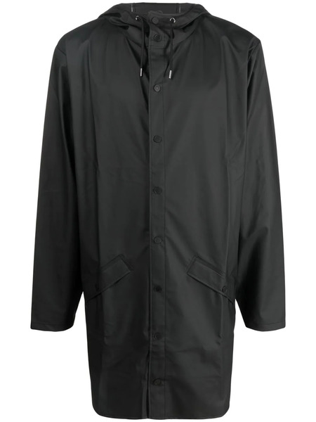  Rains Drawstring Hood Raincoat - Black 