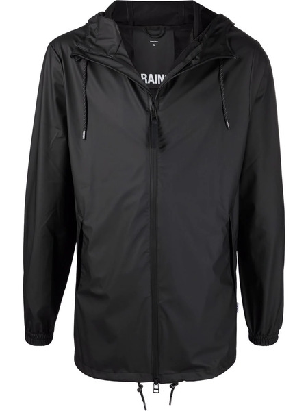  Rains Drawstring Hooded Jacket - Black 