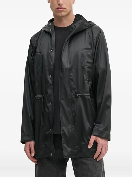  Rains Drawstring Hooded Jacket - Black 
