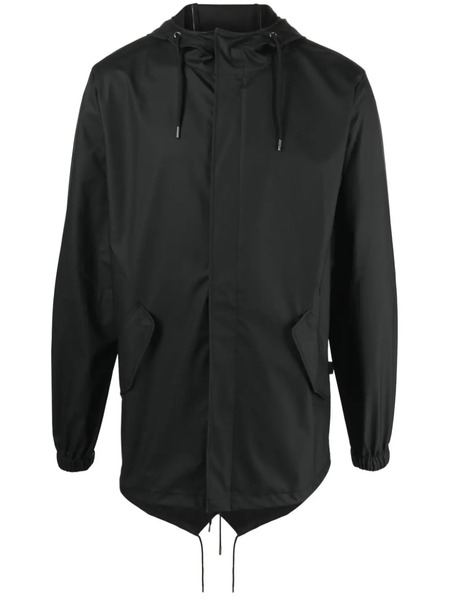  Rains Fishtail Drawstring-hood Coated Parka - Black 