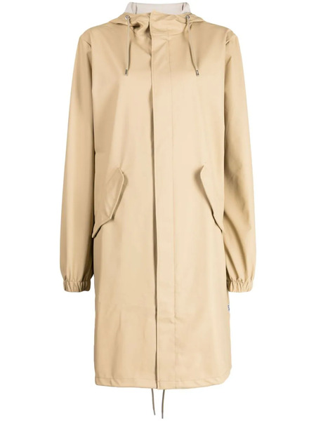  Rains Fishtail Waterproof Parka Coat - Neutrals 
