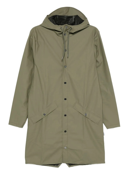  Rains Hooded Buttoned Coat - Green 