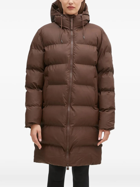  Rains Hooded Padded Jacket - Brown 