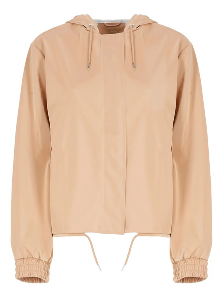  Rains Hooded Snap-button Rain Jacket - Neutrals 