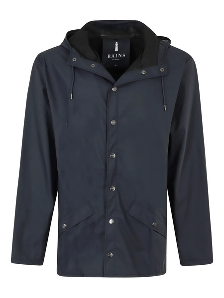  Rains Press-stud Hooded Raincoat - Blue 