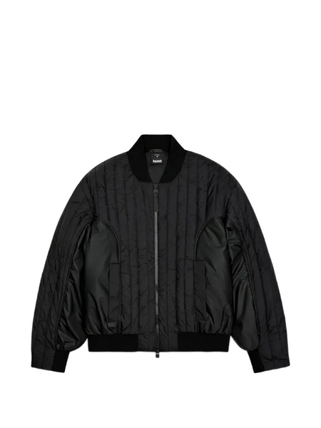  Rains Quilted Bomber Jacket - Black 