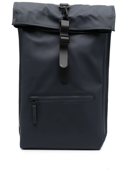  Rains Roll-top Buckled Backpack - Blue 