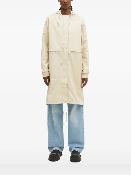  Rains String Drawstring Hooded Parka - Neutrals 