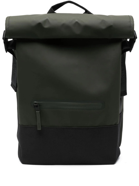  Rains Trail Rolltop Colour-block Backpack - Green 