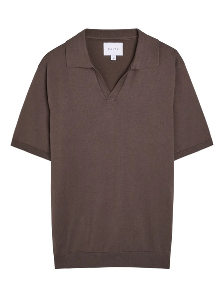  Raith V-neck Polo Shirt - Brown 