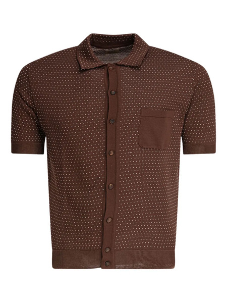  Rakki Polka-dot Button Shirt - Brown 