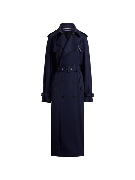  Ralph Lauren Collection Alecia Buttoned Belted Trench Coat - Blue 