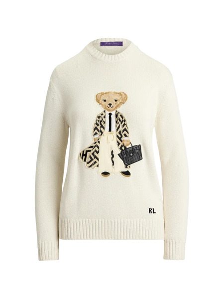  Ralph Lauren Collection Bear-appliqué Sweater - Neutrals 