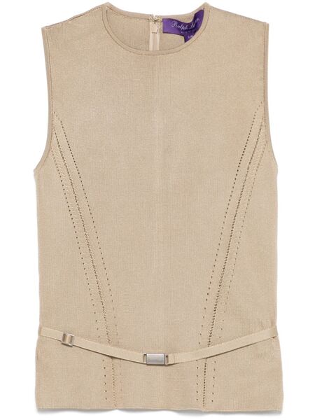  Ralph Lauren Collection Belted Tank Top - Neutrals 