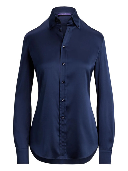  Ralph Lauren Collection Button-down Cameron Silk Shirt - Blue 