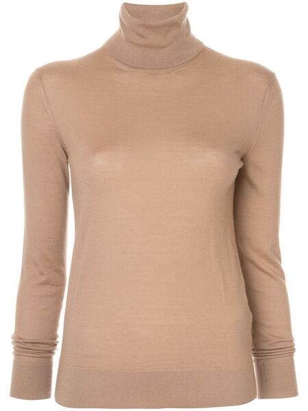  Ralph Lauren Collection Cashmere Jersey-ls Tn-long Sleeve-sweater - Brown 