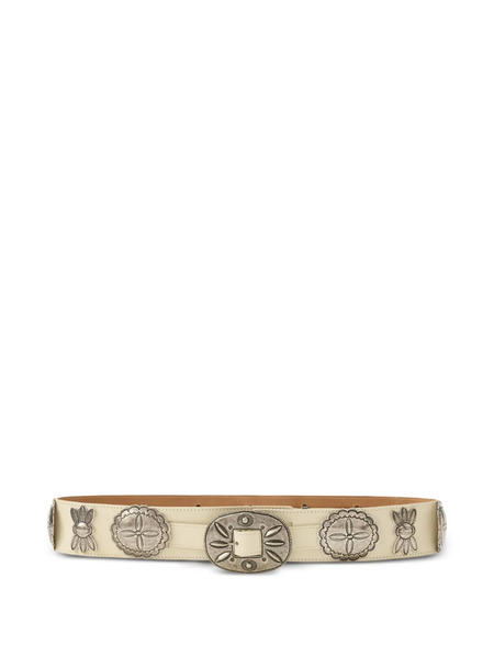  Ralph Lauren Collection Cast Concho Leather Belt - Neutrals 